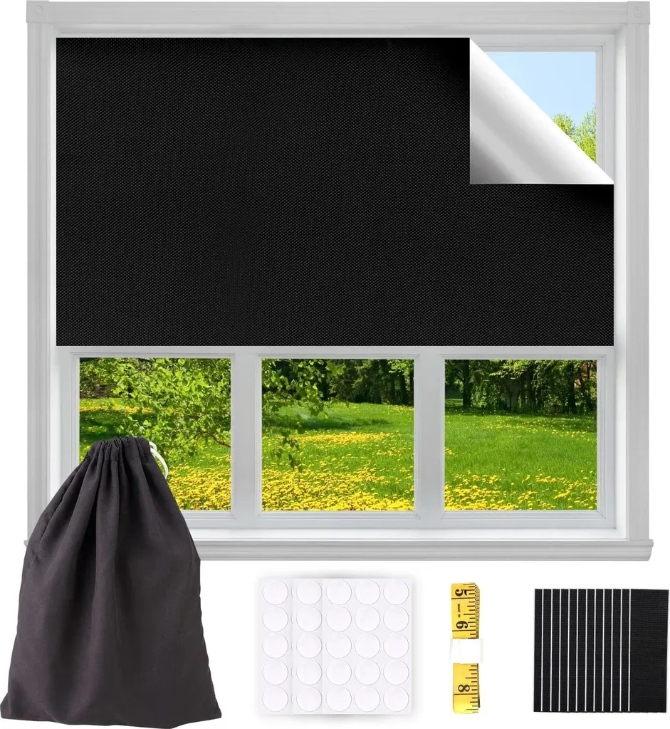 Store occultant pour chambre et bureau 300x145 cm ajustable vert