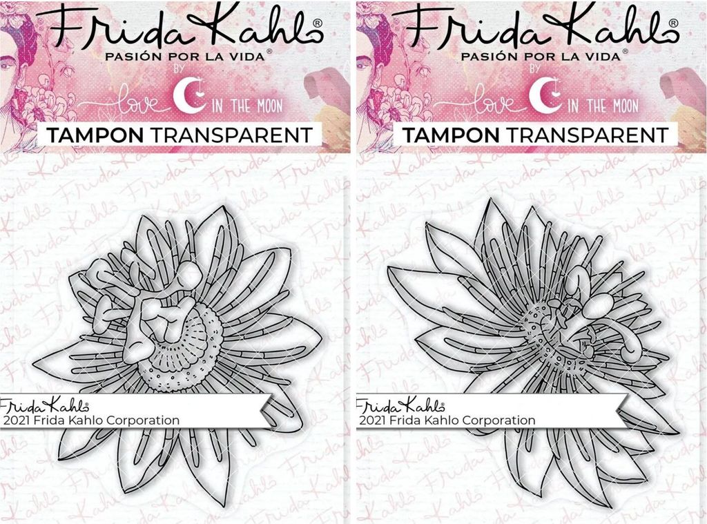 2 transparente Stempel - Passionsblume 1 + Passionsblume 3 - 9,5 x 6,5 cm