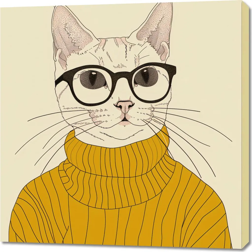 4 Federe Cuscino 40x40 Con Gattini Divertenti: Design Doodle Unico Per Divano E Letto