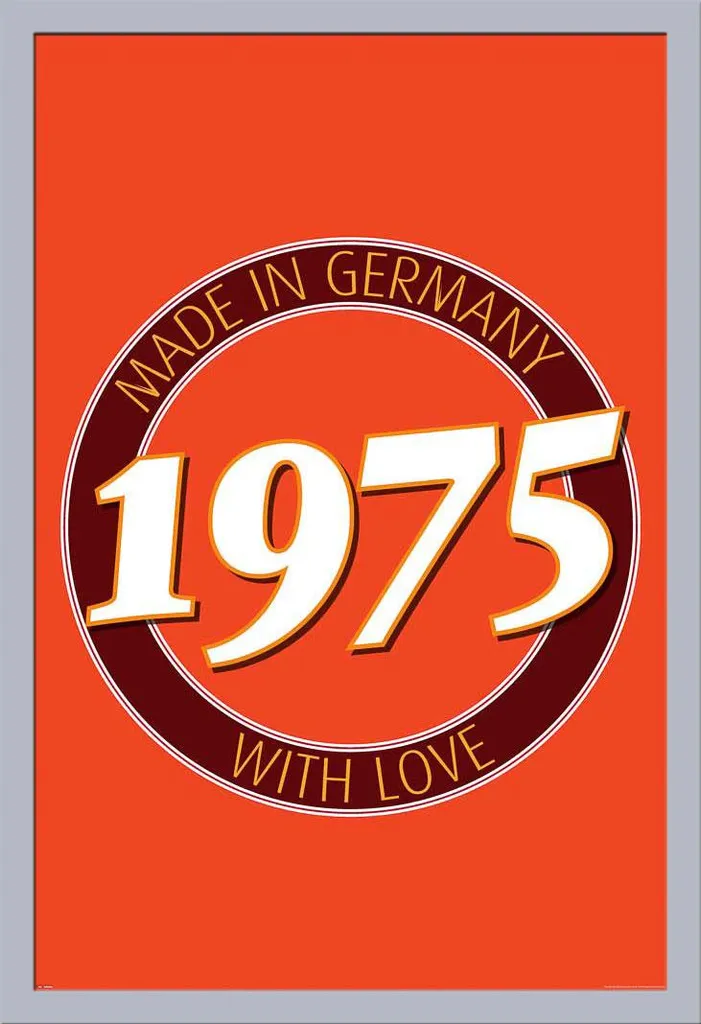 Poster Storico 1975 Germania Cornice Argento Shinsuke Maxi MDF Acrilico