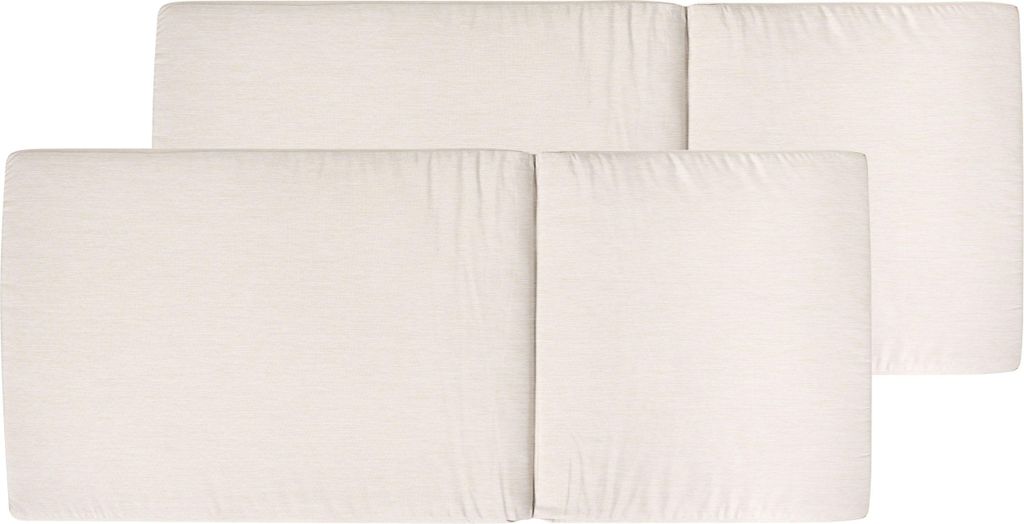 BELIANI Auflagen 2er Set Hellbeige Stoff 106x50x5 cm mit Befestigungsbändern UV-Beständig Moderne Sitzauflage für Niederlehner Gartenstuhl