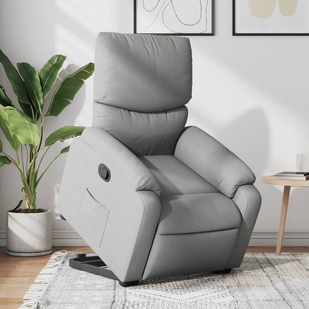 Maison Exclusive - Relaxsessel mit Aufstehhilfe Hellgrau Stoff