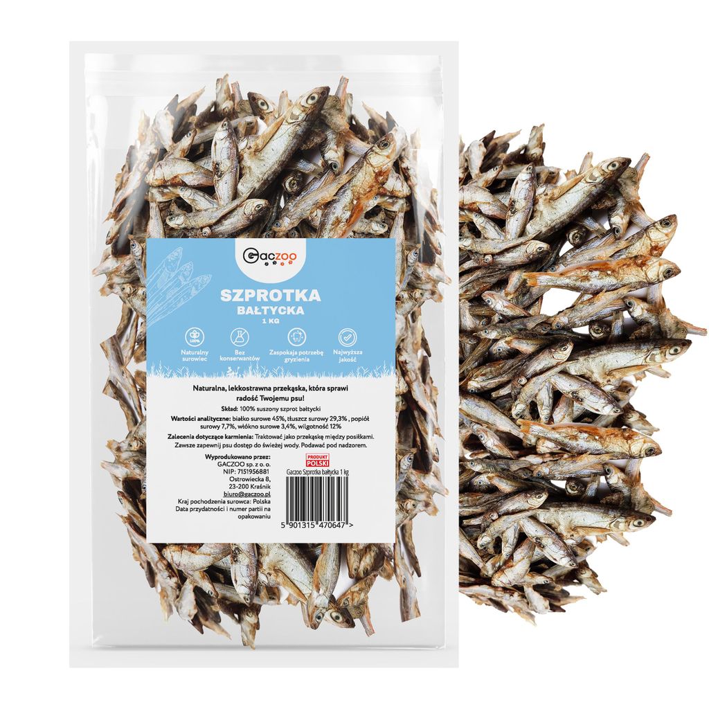 Gaczoo, Sprotten für Hunde Getrocknet, Getrockneter Fisch Produktbild 