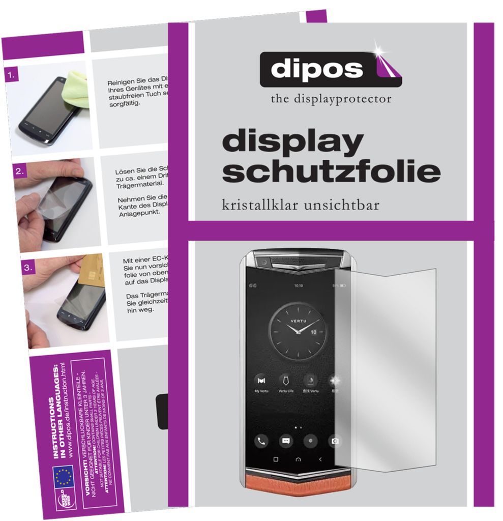 2x Schutzfolie für Vertu Aster P klar Displayschutzfolie Folie Display Schutz