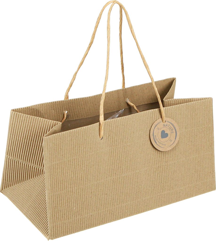 Pflanztaschen Papier Natur Gerippt 24x12x12cm 8 St Übertopf, 8 Stück