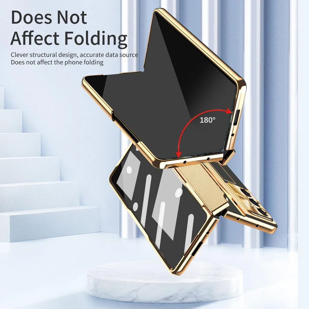 Custodia Samsung Galaxy Z Fold 7 Gialla Galvanizzata con Supporto - 4