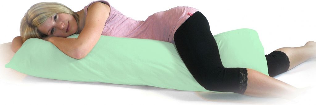 Bezug Seitenschläferkissen 40x120 | 40x140 | 40x160 | 40x200 : Farbe - Mint, Größe - 35-40x160 cm
