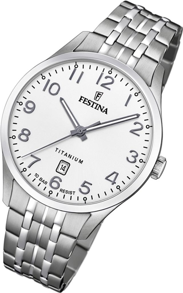 Festina Herren Uhr Klassik F20466/1 Titan Analog Armband-Uhr silber UF20466/1