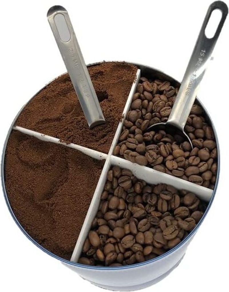 Premium Kaffeedose 4400 ml Fassungsvolumen – Inklusive Kaffeelöffel mit Halterung – – Integrierte Trennvorrichtung https://www.youtube.com/...