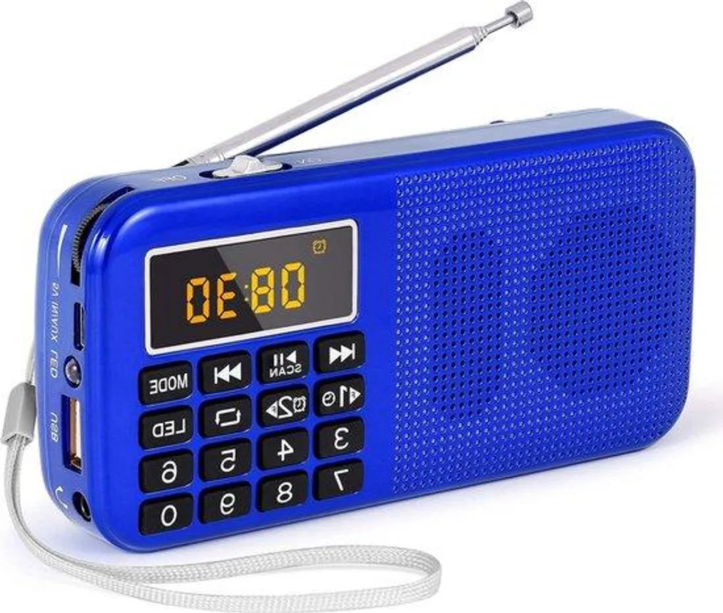 Poste radio FM AM portable noir avec alarme et éclairage d'appoint