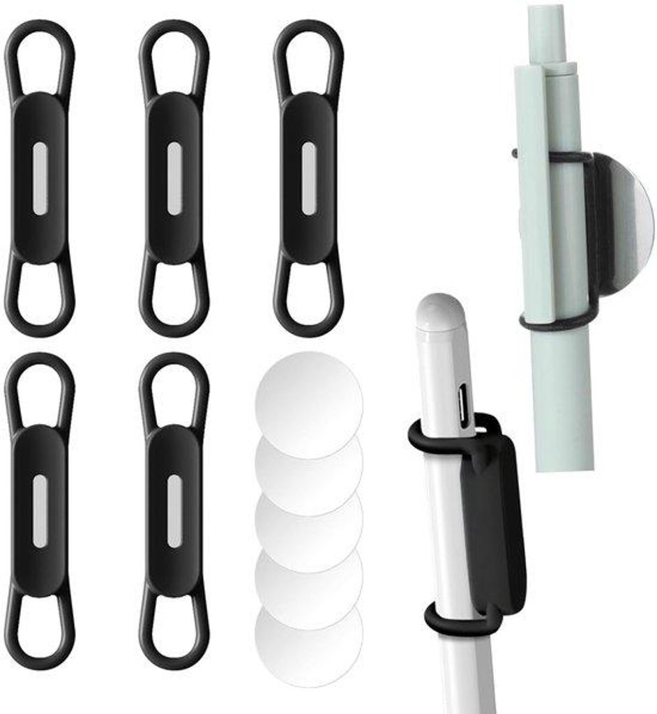 Silikonische Magnetpennhalter 4er Set, Magnetpennhalter für Küche, Schreibtisch, Whiteboard und Metallflächen, schwarz.