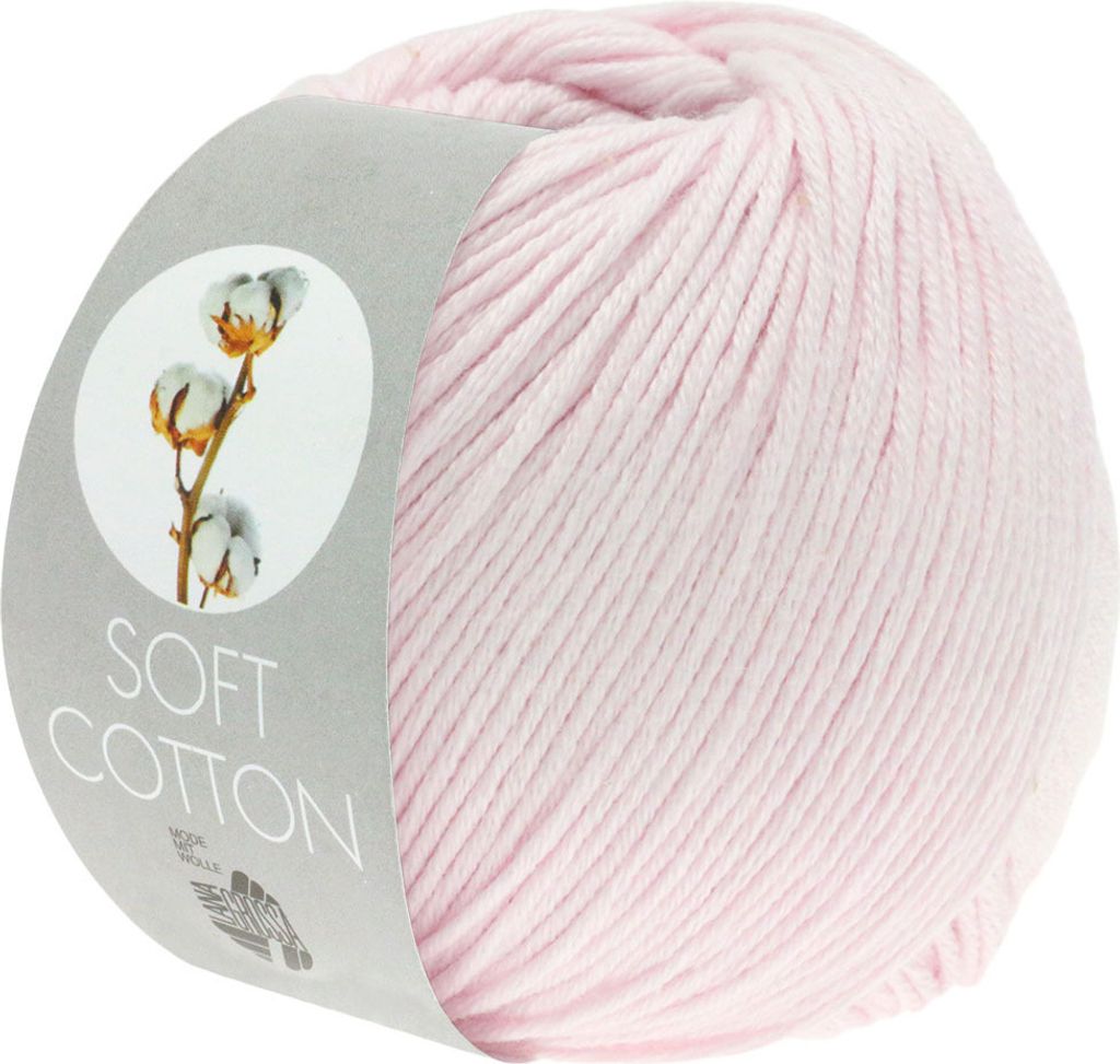 A ball of pink yarn with a label.
