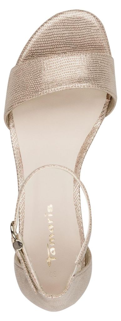 Tamaris Damen Sandalette Sandale geschlossene Ferse Blockabsatz 1-28201-42, Größe:42 EU, Farbe:Gold