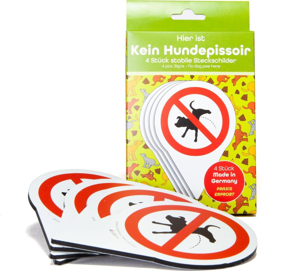 AllesKlaro®- 4 Stk. Set - Kein Hunde Pinkeln - Schilder - 4 Produktbild 