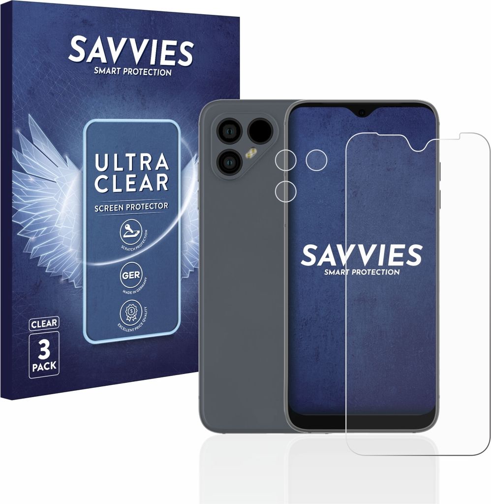 6x Für Fairphone 4 (Display+Kamera) Schutzfolie Savvies Displayschutz Display Schutz Folie Klar Transparent