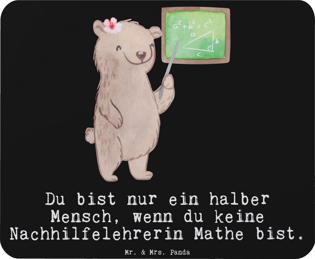 Mr. & Mrs. Panda Mauspad Nachhilfelehrerin Mathe Herz - Schwarz - Geschenk, pc mousepad, mousematte, Nachhilfe, laptop, Mathematik, Spruch, Mouse P...