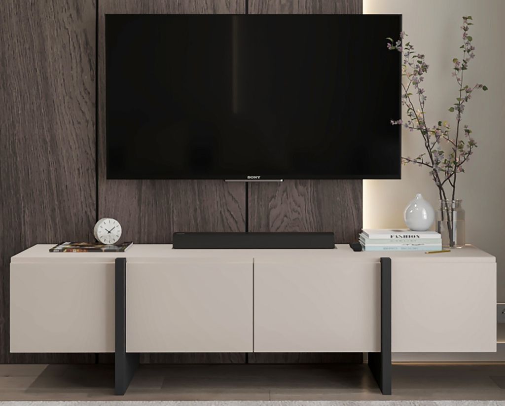 TV-Schrank Boho TV-Schrank Kenzo Viertürig Boho Style Lindner Möbel 180cm x 50cm x 45cm Farbe: Kaschmir matt