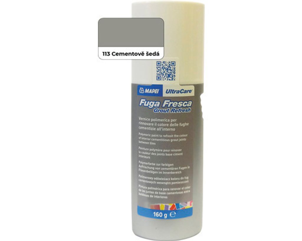 A can of grout refresh product with a color swatch.