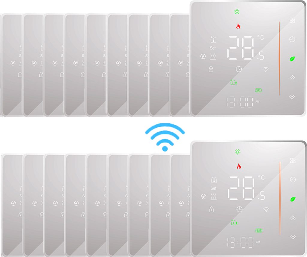 20X Raumthermostat WiFi Intelligent Thermostat Warmwasserbereitung fußbodenheizung APP Control Voice Heizung Kompatibel mit Alexa/Google 5A - weiß