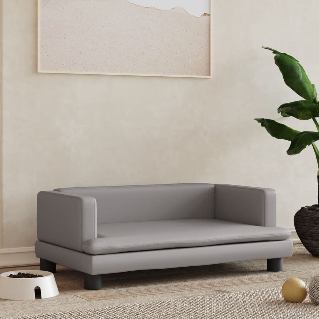 "im Sonderangebot"Hundebett - elegantes Design - Hundesofa/Hundekissen - Grau 80x45x30cm Kunstleder Promotion190495 - Hundebetten