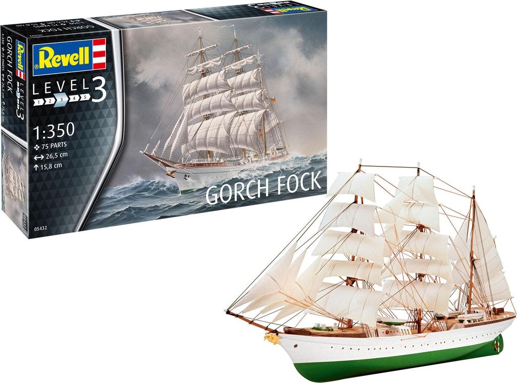 Revell Schiff-Modellbausatz Gorch Fock, Ausbildungsschiff, Immagine del prodotto 