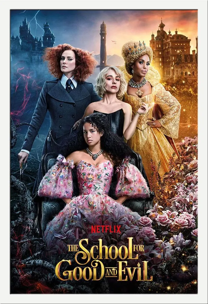 Poster School for Good and Evil encadré : fini les affiches cornées !