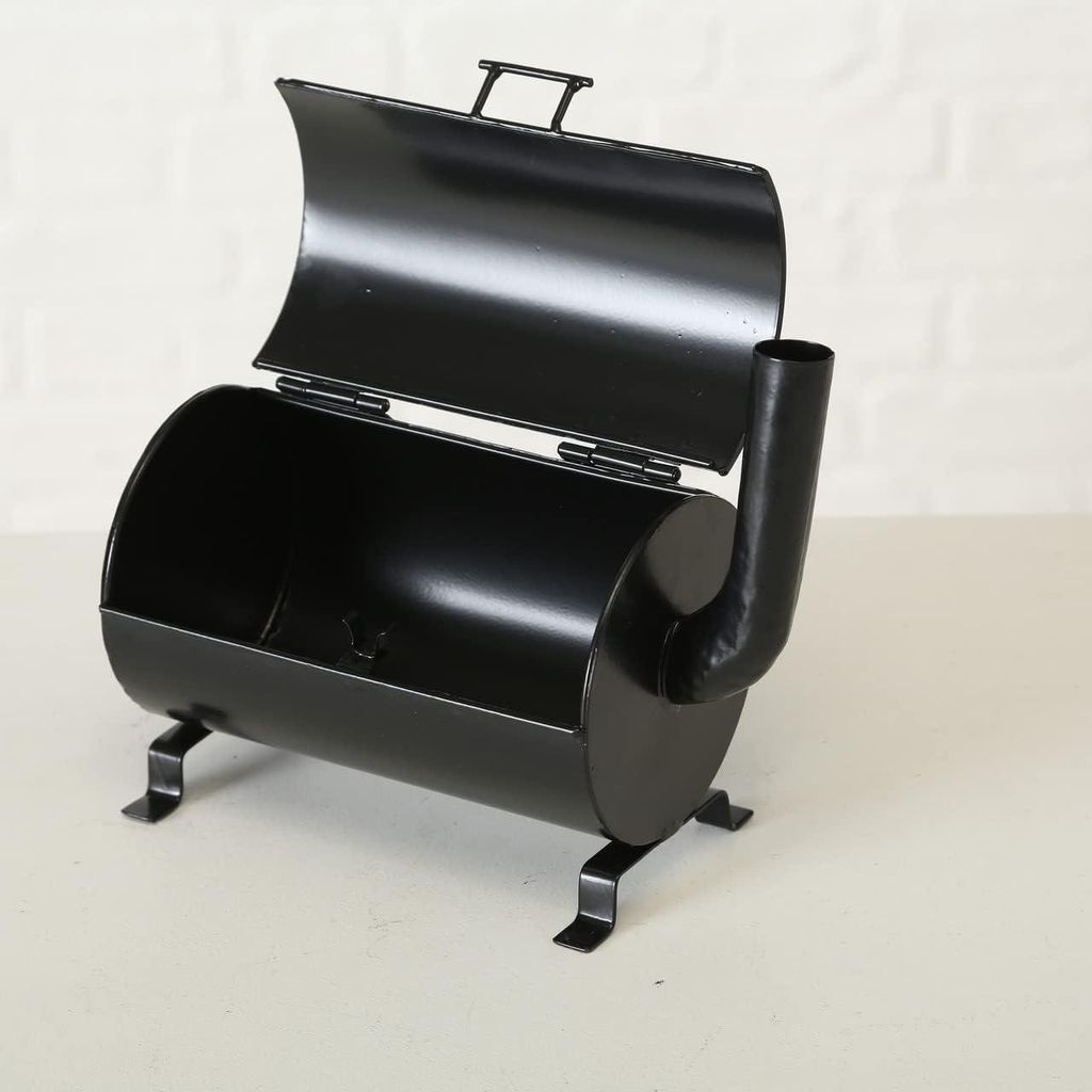 Metallischer Aschenbecher - Aschenbecher Raucher 20 x 10 cm - Geschenkidee für Raucher - Schwarz