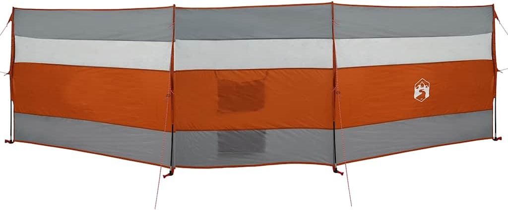 Camping-Windschutz Grau und Orange 508x130 cm Wasserdicht