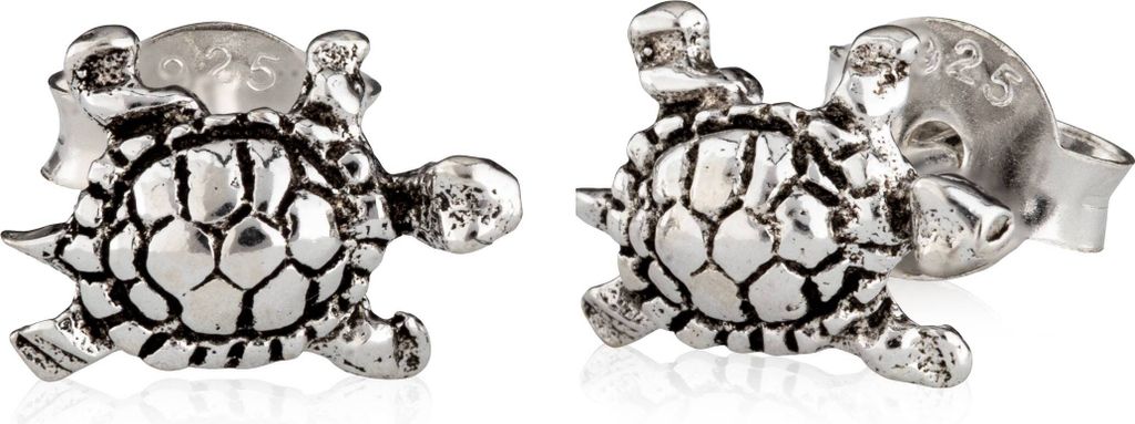 Paar 925 Sterling Silber Keltische Gothic Ohrstecker Nania Schildkröte 7180