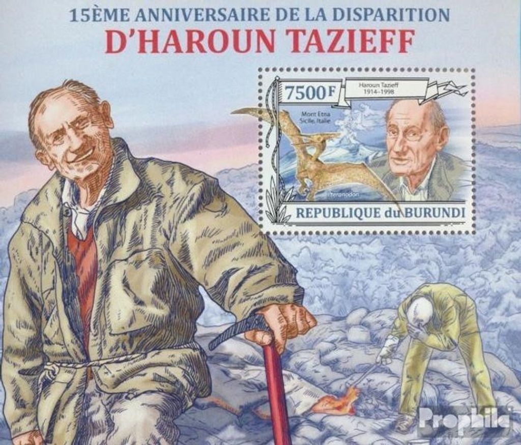 Briefmarken Burundi 2013 Mi Block 350 (kompl. Ausgabe) postfrisch Harun Tazieff