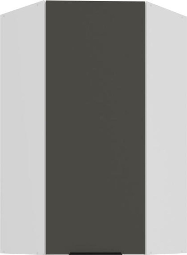 Hoher Eckschrank LUNARA 1 – 60 x 60 cm, Graphit/Weiß