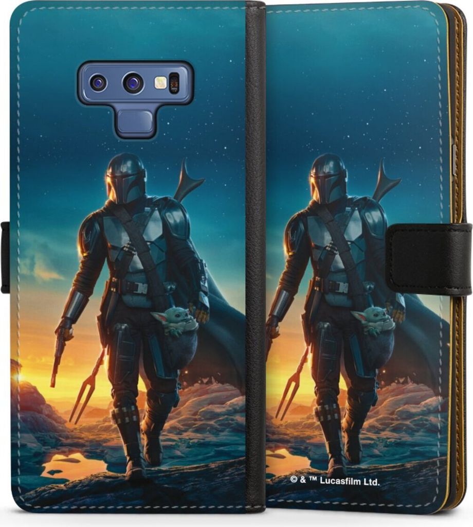 DeinDesign Klapphülle für Samsung Galaxy Note 9 Handytasche Lederhülle Tasche Sonnenuntergang Star Wars The Mandalorian