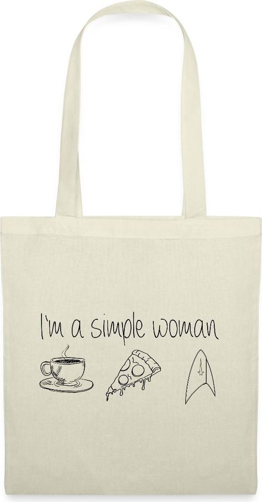Spreadshirt Star Trek Discovery I'm A Simple Woman Stoffbeutel, One size, Natur