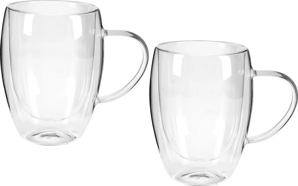 Axentia 136161 Set 2 Bicchieri Tè Doppia Parete in Borosilicato