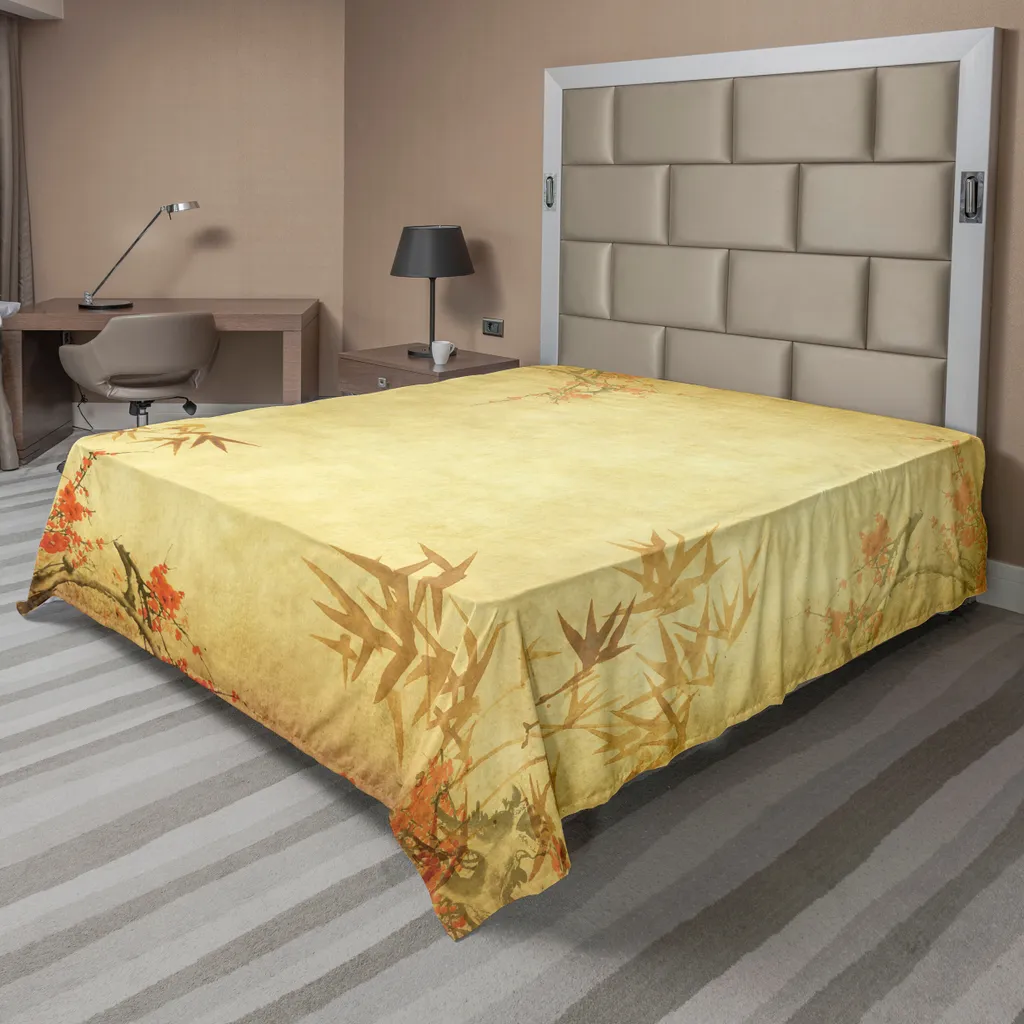 Lenzuolo Decorativo Orientale Abakuhaus Rosso e Senape 266x260 cm