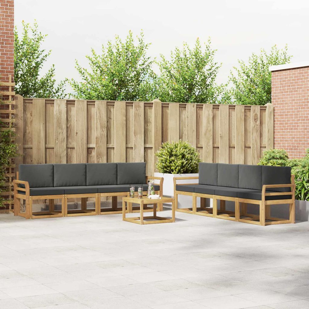 Möbel Outdoor-Sofagarnitur mit Kissen 9 pcs Weiß und AnthrazitGartensofas - Gartensofas c3039