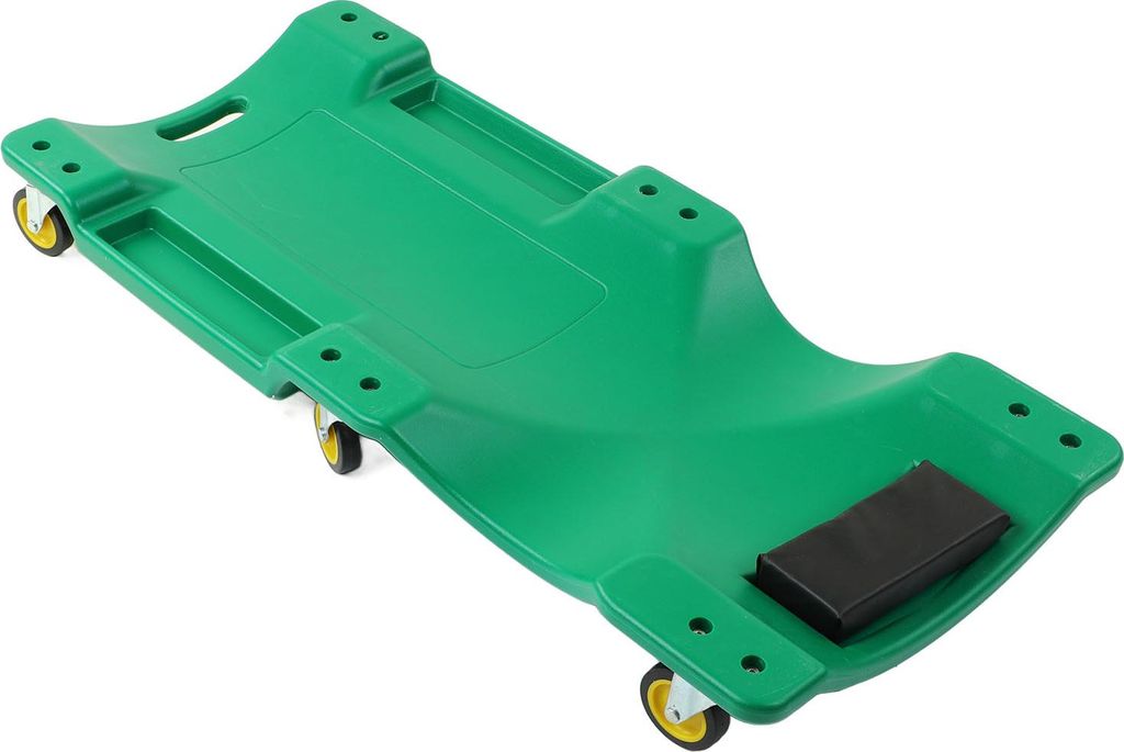 40 Zoll rollender Mechanikerwagen, Autoreparatur-Lieboard mit LED-Licht, 360-Grad-Lenkrollen, Schwammkopfstütze, Werkzeugschlitze