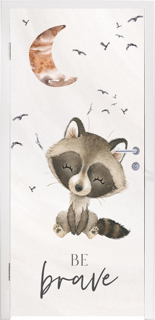 MuchoWow Türtapete Selbstklebende Türfolie Aquarell - Sei mutig - Zitate - Kinder - Jungen - Mädchen 90x235 cm Türposter Türaufkleber Klebef...