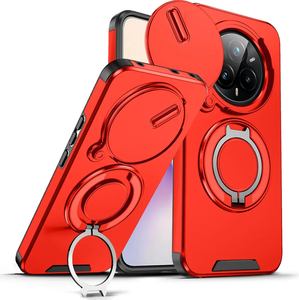 Cover Rossa Realme 14 Pro - Protezione Slide e Magnete per Auto
