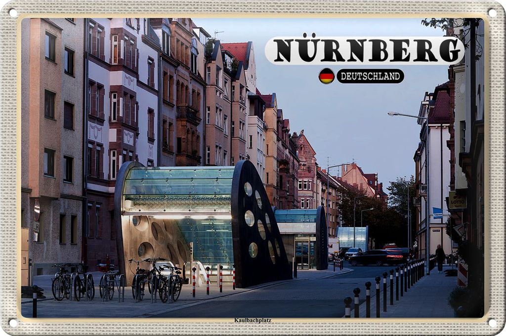 Blechschild Städte Nünberg Kaulbachplatz Architektur 30x20cm
