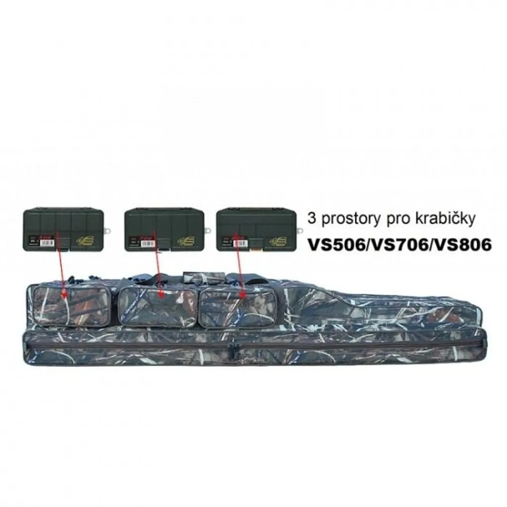 Fourreau de pêche Camo 110cm Suretti à 3 compartiments zippés rigides