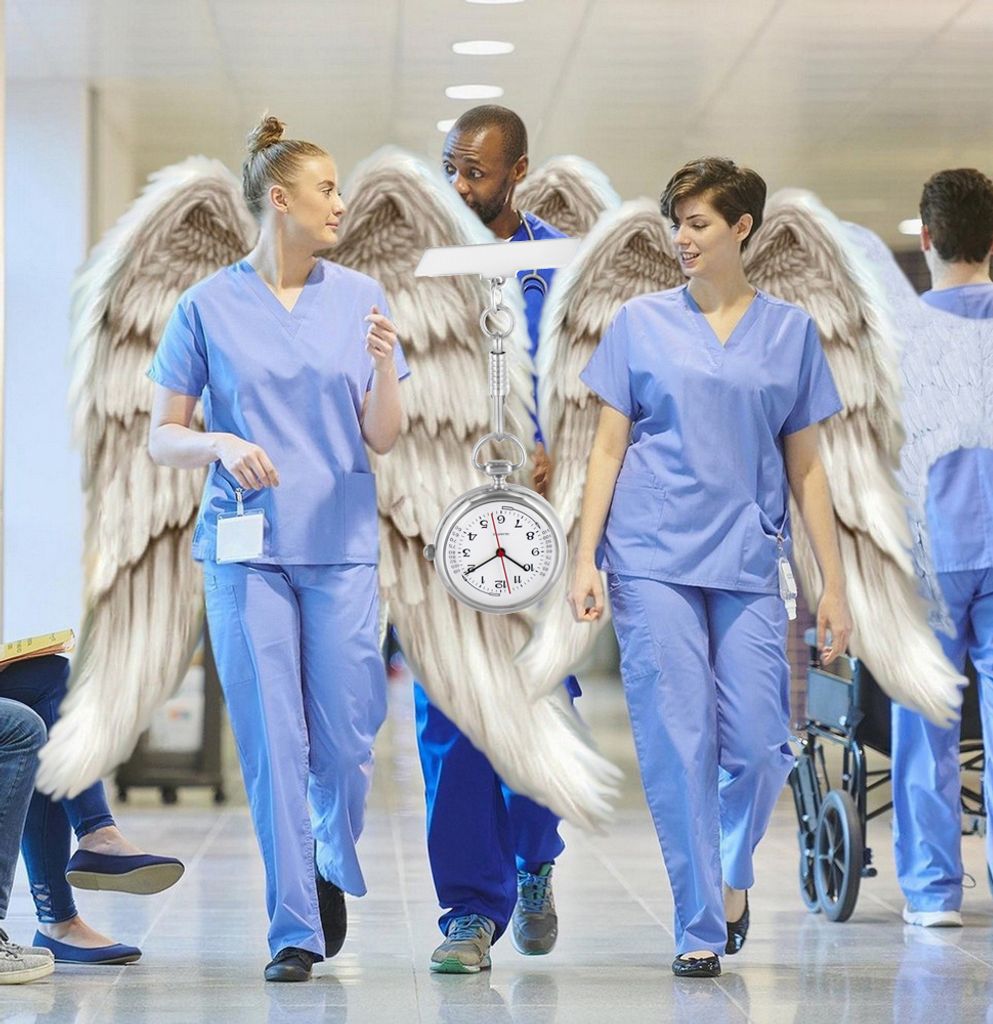 Schwesternuhr Krankenschwesteruhr Kitteluhr Pflegeuhr Produktbild 3