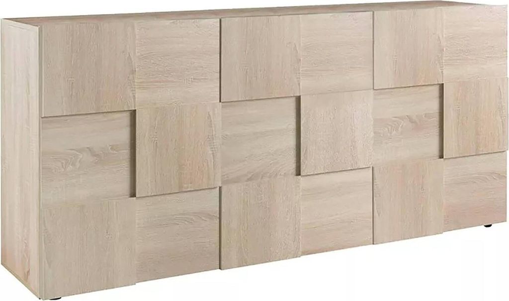 Kommode Ulysses, Wohnzimmerbuffet, Wohnzimmer-Sideboard, Moderne Küchen-Speisekammer, Italy, 181x43 h84 cm, Eiche