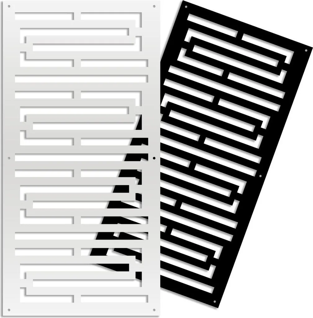 INTRICO Pannello PVC Traforato Nero 73x148 - Frangisole Decorativo