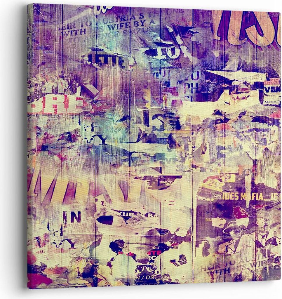 Bild auf Leinwand - Leinwandbild - Graffiti modern - 40x40cm - Wand Bild - Wanddeko - Wandbilder - Leinwanddruck - Bilder - Kunstdruck - Wanddekora...