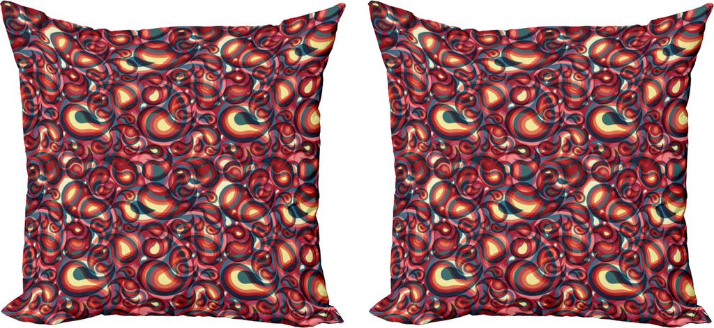 ABAKUHAUS Paisley Kissenbezug Set (2Stück), Moderne Paisley, doppelseitiges Digitaldruckdekor mit Reißverschluss, 50 cm, Mehrfarbig