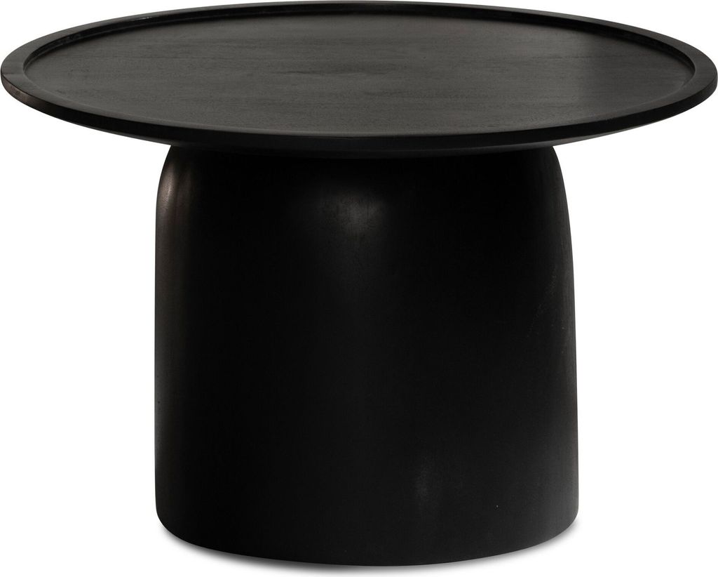 Couchtisch FineBuy Sofatisch Massivholz Schwarz 60x60x40 cm Produktbild 6