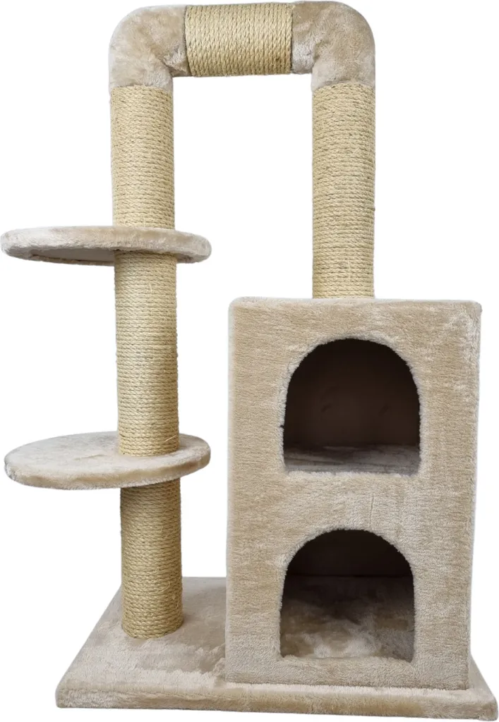 Arbre à chat design beige Topmast Indy : Stable et doux pour chaton