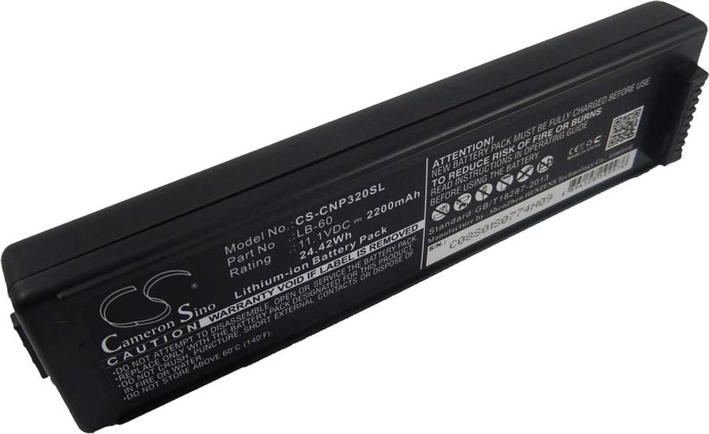 vhbw Akku kompatibel mit Canon Pixma i320, i260, ip100 mini, ip100 Drucker Kopierer Scanner Etiketten-Drucker (2200 mAh, 11,1 V, Li-Ion)