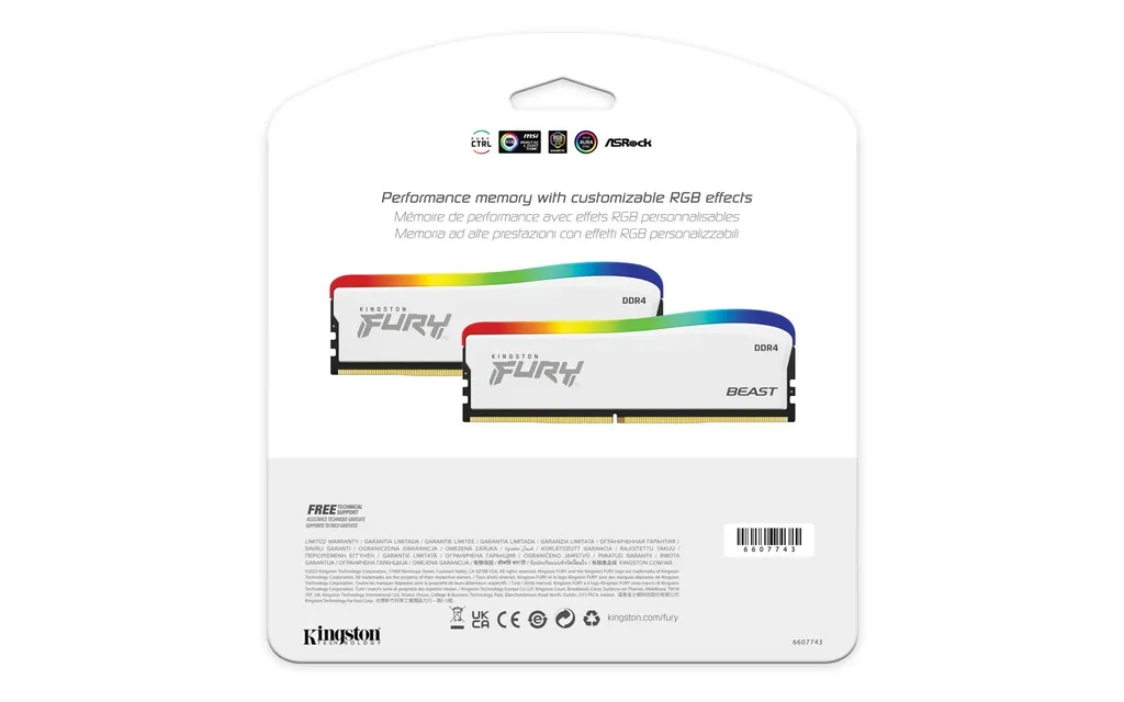 Kingston FURY Beast RGB SE 16 Go : Éclairage RGB et Style Blanc Pur